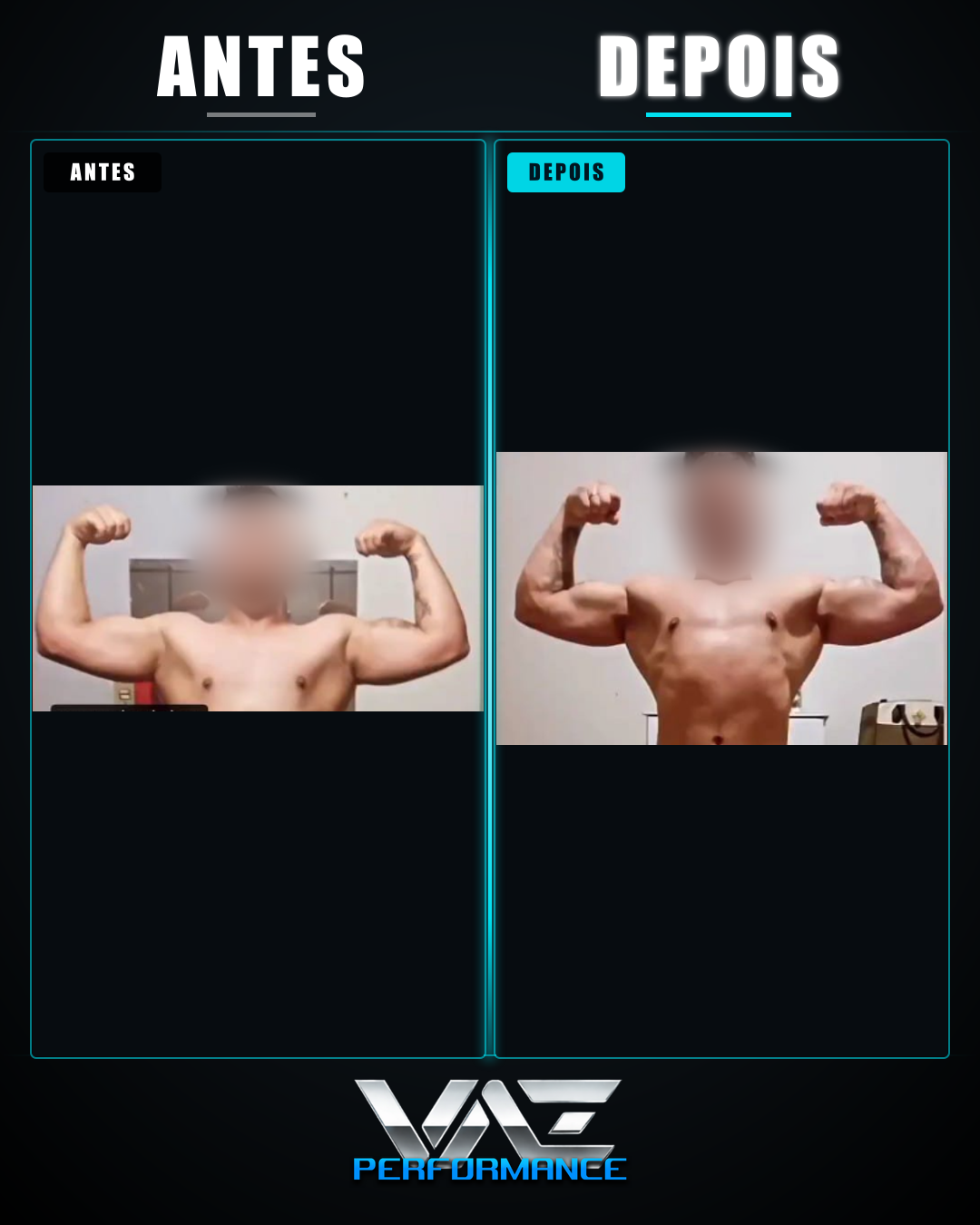 Transformação aluno 2 — antes e depois Vaz Performance